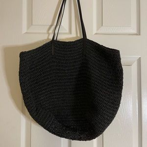 J. Crew black woven tote